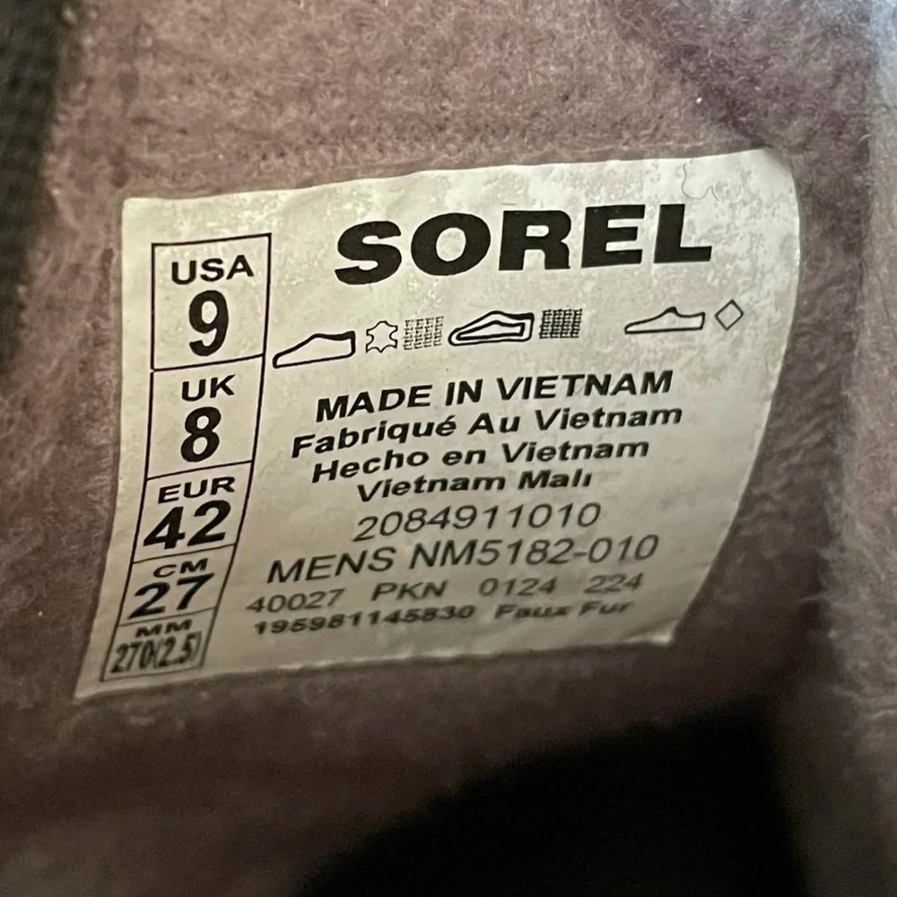 Sorel Black Winter Boots for Men 9